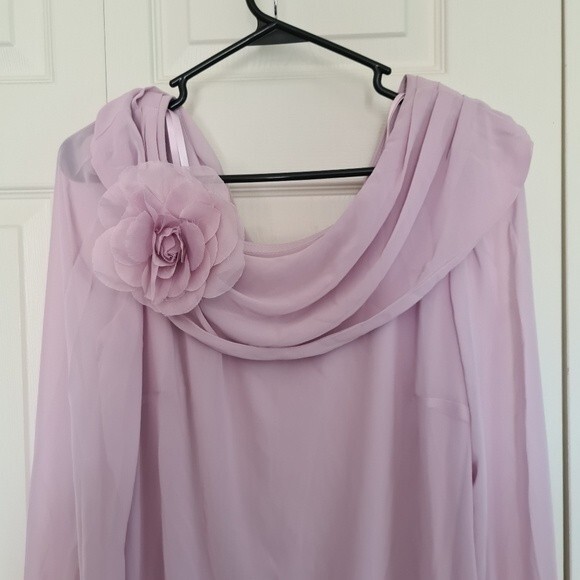 SLNY Shawl Collared Dress | French Lilac | Size: 10 | NWT - Picture 3 of 6